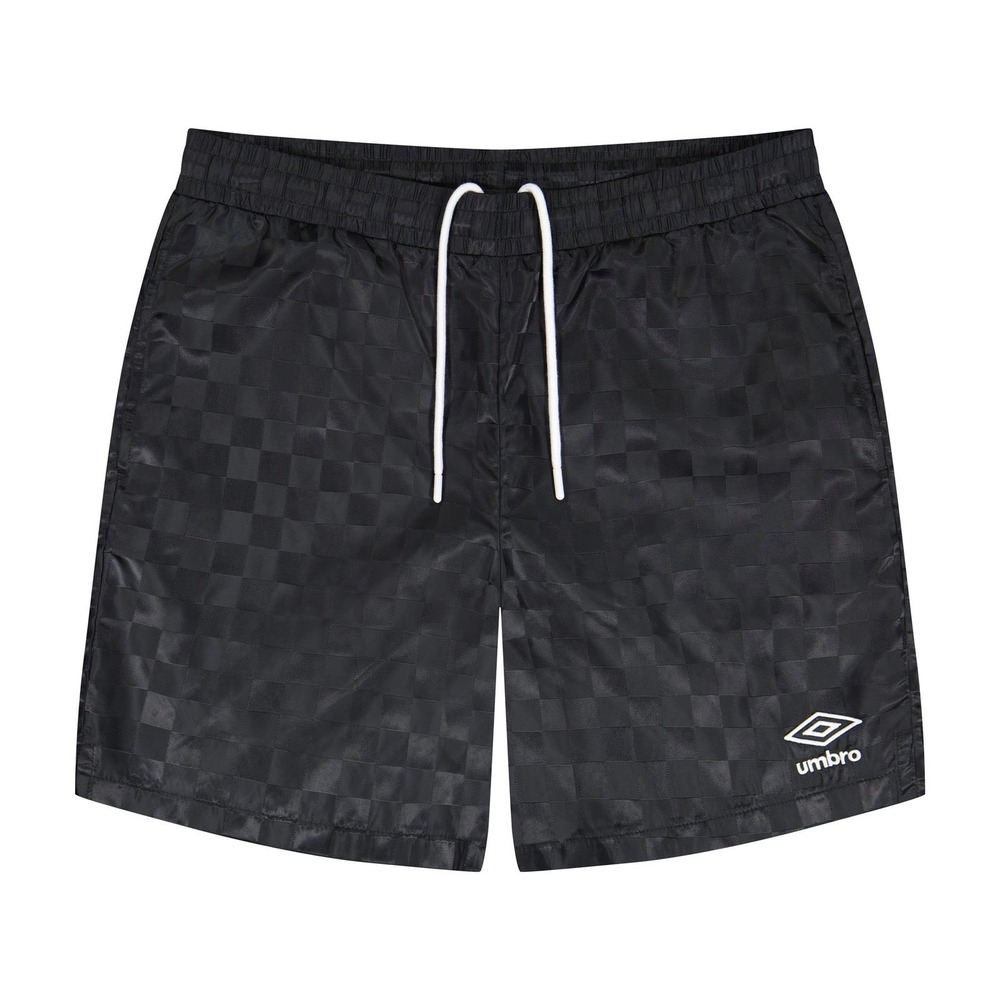 Umbro Men's Checkerboard 7" Shorts Black Jacquard Athletic Soccer Size Medium
